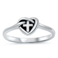 thumbnail image 1 of Love Knot Cross Oxidized Infinity Ring .925 Sterling Silver Band Jewelry Female Male Unisex Size 6, 1 of 4