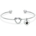 thumbnail image 1 of Love Knot Infinity Urn Bracelet for Ashes for Women Men Heart Paw Print Urn Memorial Cuff Bracelet, 1 of 7