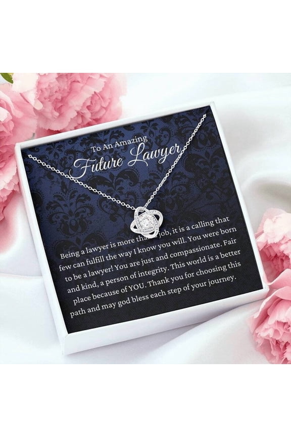 Love Knot, Law Student Gift, Law School Graduation Gift, Law School Gift, Future Lawyer Gift Necklace, Future Attorney Gift, Gold Love Knot Necklace