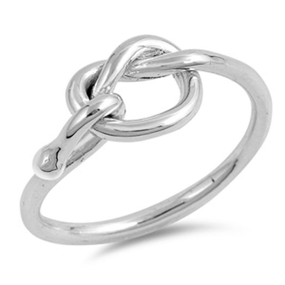 Love Knot Loop Friendship Infinity Ring .925 Sterling Silver Band Jewelry Female Male Unisex Size 10