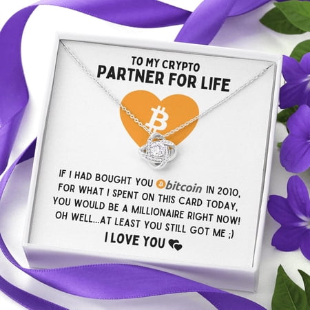 Love Knot Necklace, To My Crypto Partner For Life, Necklace For Girlfriend, Girlfriend Jewelry, Girlfriend Gift, Crypto Giftr, Anniversary Gift, Necklace Jewelry With Message Card & Box