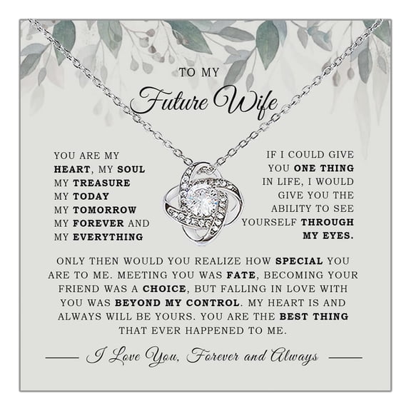 Love Knot Necklace - Engagement Bride To Be & Cool Jewelry For Future Wife #1054, White Love Knot Necklace