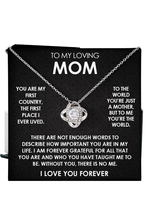 Love Knot Necklace For Mom & Son - Sentimental Mother'S Day & Birthday #735, Gold Love Knot Necklace
