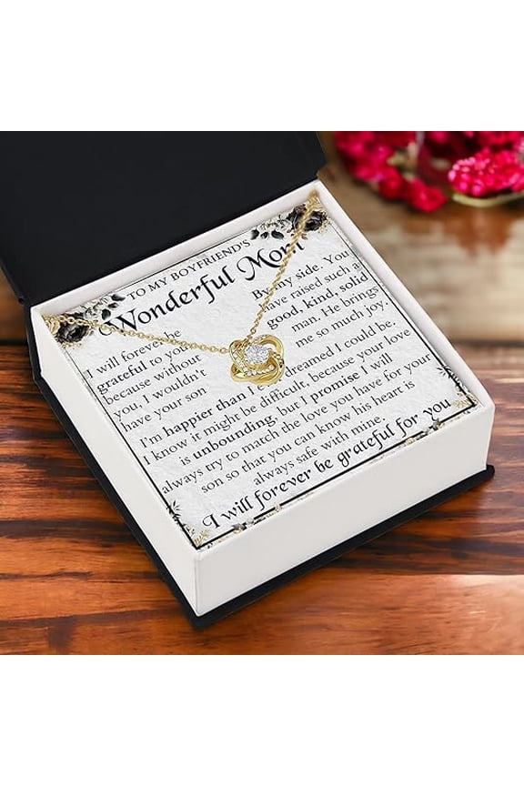 Love Knot Necklace Gift for Boyfriend's Mom, Necklace for Future Mother-In-Law, Valentine's Day Gift, Zircon Necklace for Women, Birthday Gift for Boyfriends Mother