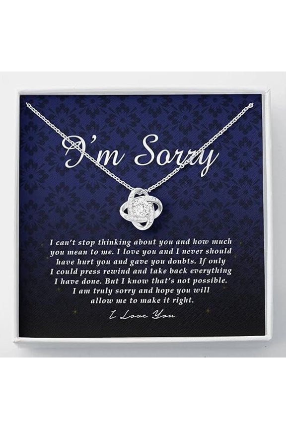 Love Knot Necklace, I'm Sorry Card, Apology Gift For Her, Forgiveness Gift, Im Sorry Gift For Wife, Girlfriend Apology Gift