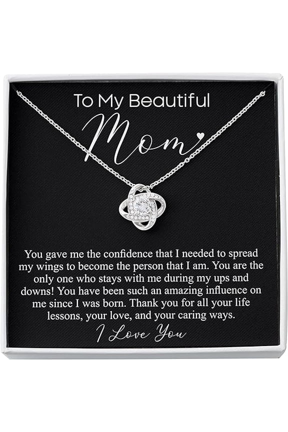 Love Knot Necklace Personalized Christmas Day Gifts for mom from Daughter, Gift for Mom, Necklace for Mom, Jewelry from Daughter to mother, Special Gifts