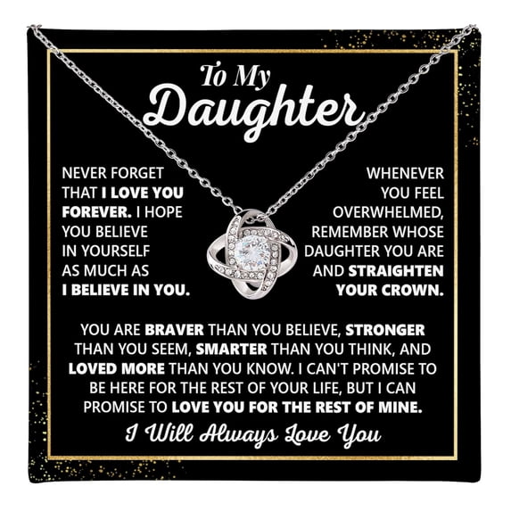 Love Knot Necklace for Daughter from Parent To My Daughter Message Card ...
