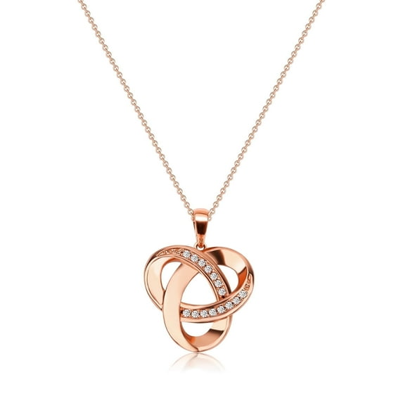 Love Knot Necklaces for Women Sterling Silver Diamond Pendant Necklace, Forever Infinity Necklace For Women(Rose Gold)