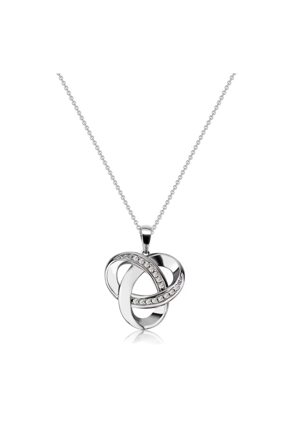 Love Knot Necklaces for Women Sterling Silver Diamond  Pendant Necklace, Forever Infinity Silver Necklace For Women(Silver)