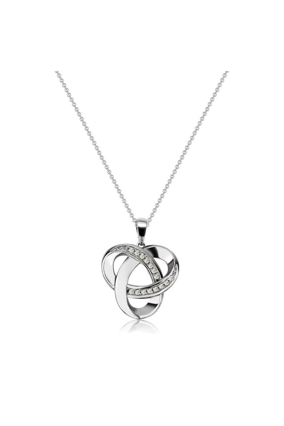Love Knot Necklaces for Women Sterling Silver Diamond  Pendant Necklace, Forever Infinity Silver Necklace For Women(Silver)