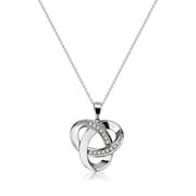 APETPUP Love Knot Necklaces for Women Sterling Silver Diamond Pendant Necklace, Forever Infinity Silver Necklace Birthday Gifts For Girls Women