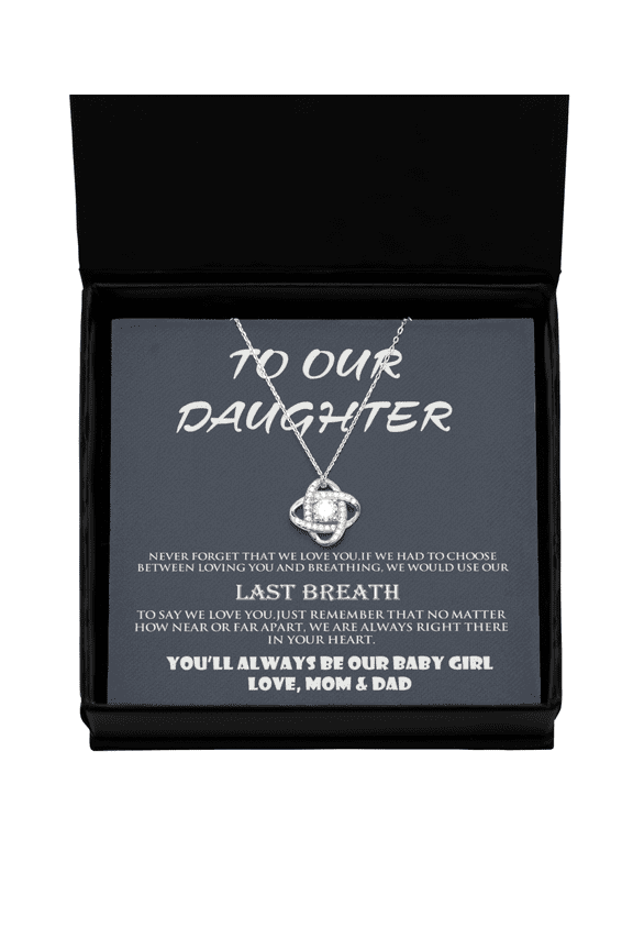 Love Knot Rose Gold Necklace ,Meaningful Daughter Necklace from Parents, Gift for Daughter from Parents, Daughter Jewelry Gift from Mom and Dad