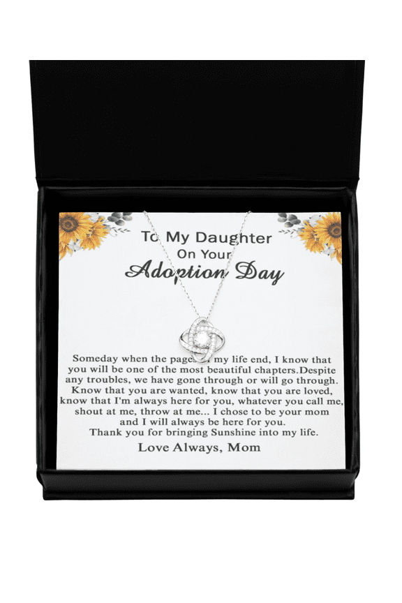Love Knot Silver Necklace,Adoption Day Gift For Daughter, Gift From Adoptive Mom,Adopted Daughter, Adoption Day Gifts,Jewelry Gift For Daughter