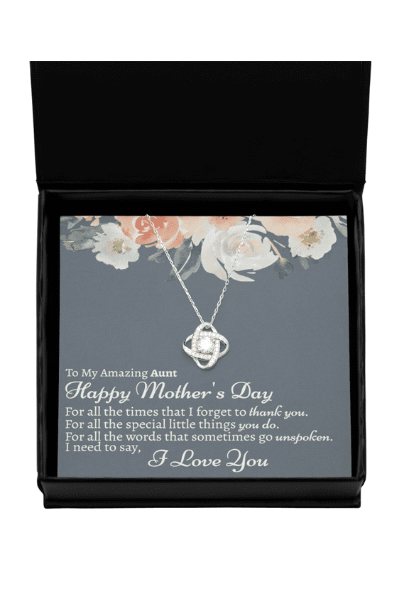 Love Knot Silver Necklace,Aunt Mothers Day Gift, Mothers Day Present For Aunt, Auntie On Mother's Day Necklace, Mothers Day Gift For Aunt