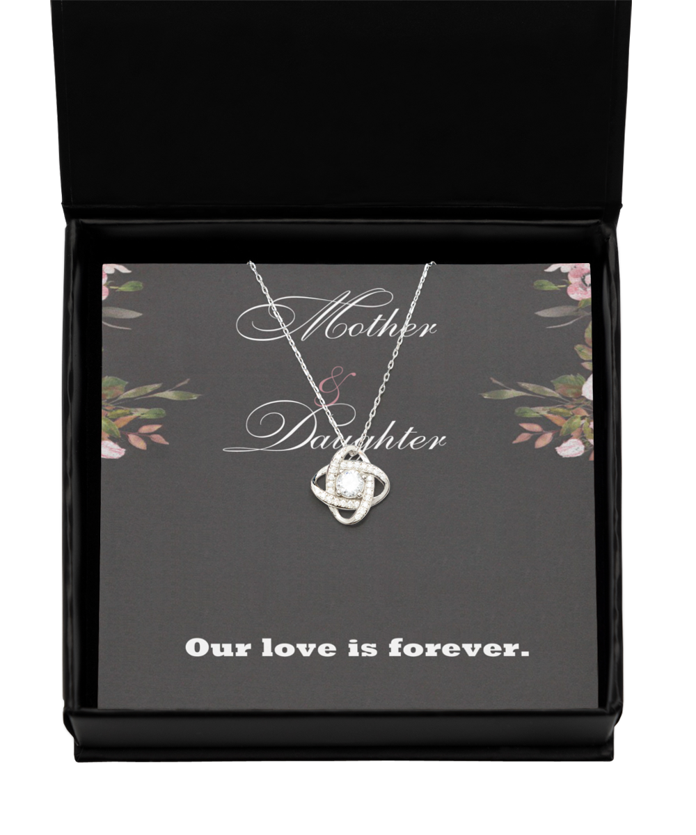 Love Knot Silver Necklace ,Mother Daughter Necklace, Mom Necklace, Special Gift From Daughter, Mother Jewelry, Mothers Day Card, Mother Daughter Jewelry