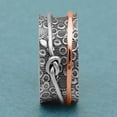 thumbnail image 1 of Love Knot Texture Design Meditation Anxiety 925 Silver Spinner Unisex Band, 1 of 3