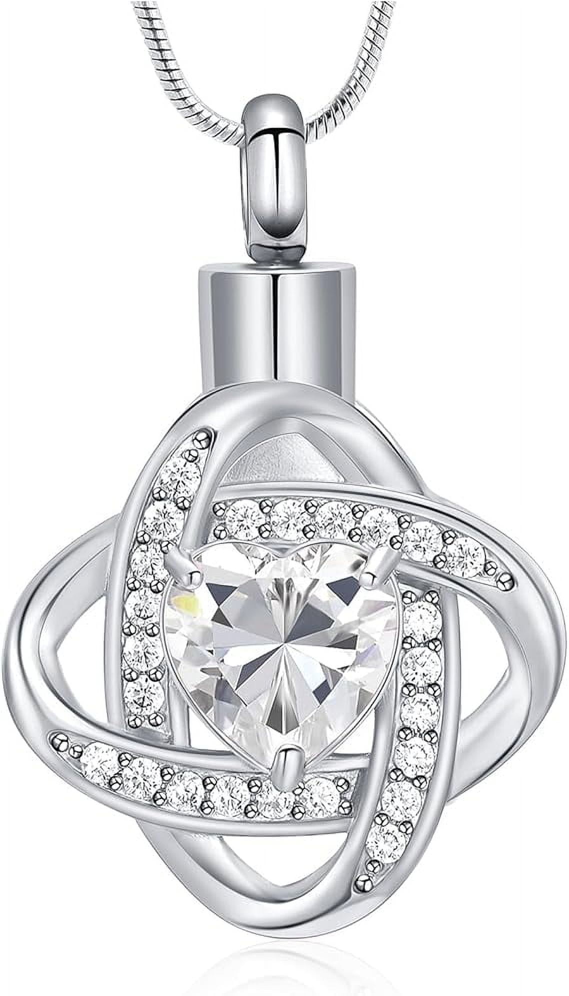 Cremation Jewelry Infinity Heart Urn Necklace for Ashes for Women