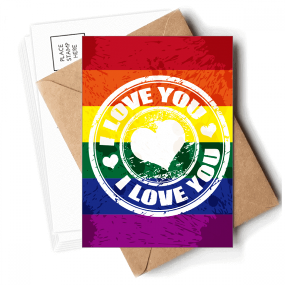 Love LGBT Rainbow Postmark Postcards Envelopes Blank Note Cards Mailing