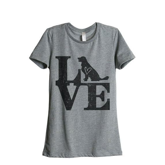 Love Labrador Women's Fashion Relaxed T-Shirt Tee Heather Gray Small
