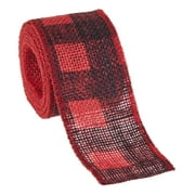 Love, Laugh, Craft Burlap Ribbon, 2.5"W x 3-Yds, Precut, Red