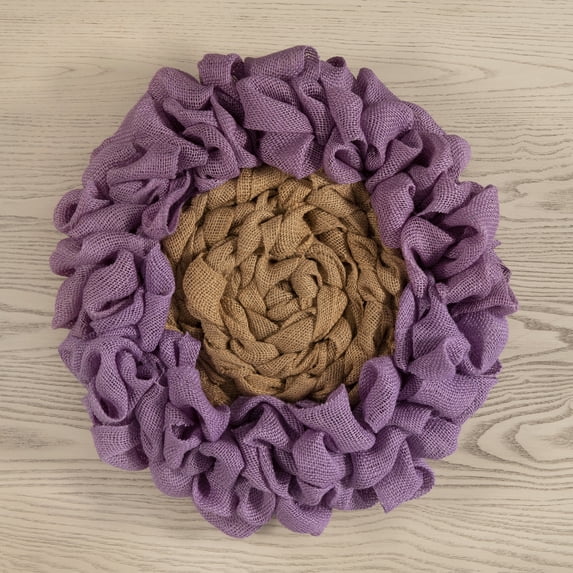Love, Laugh, Craft DIY Easter Burlap Flower Wreath Craft Kit, Lavender