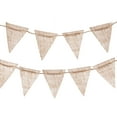 thumbnail image 1 of Love, Laugh, Craft Decorative Jute Burlap Mini Pennant Banner Set, 4' Cord, 15-Pack, Brown, 1 of 18