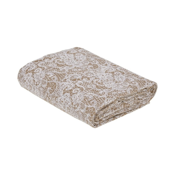 Love, Laugh, Craft Jute Burlap Roll Precut, 46"W x 2-Yards, White Lace