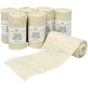 Love, Laugh, Craft Jute Burlap Roll, Finished Edges, 6"W x 5-Yards, 7-Pk, Precut, White