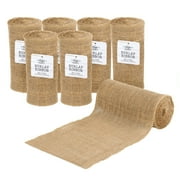 Love, Laugh, Craft Jute Burlap Roll Precut, 6"W x 5-Yards, 7 Rolls, 740-25KIT, Brown/Silver Tinsel