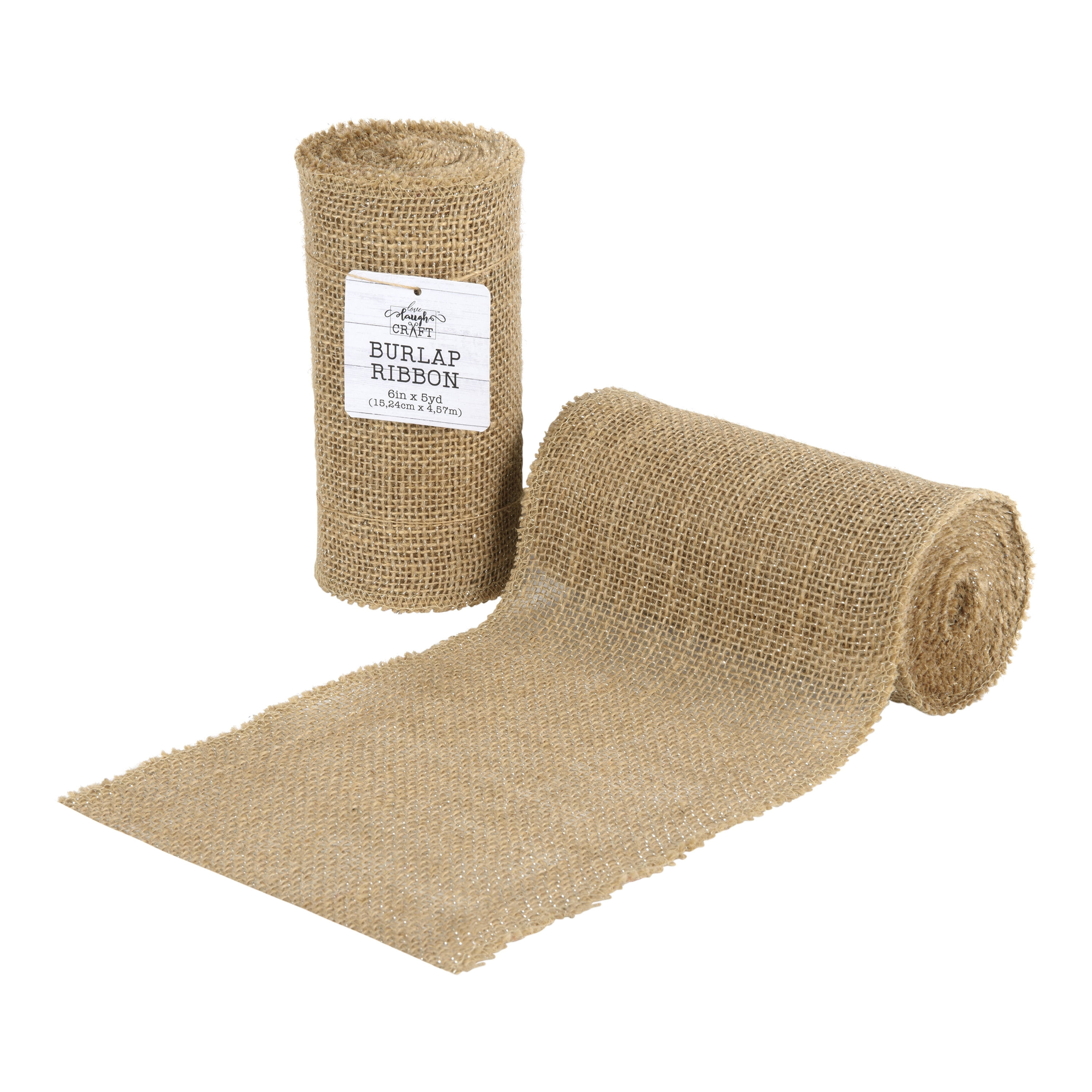 Love, Laugh, Craft Jute Burlap Roll Precut, Finished Edges, 6