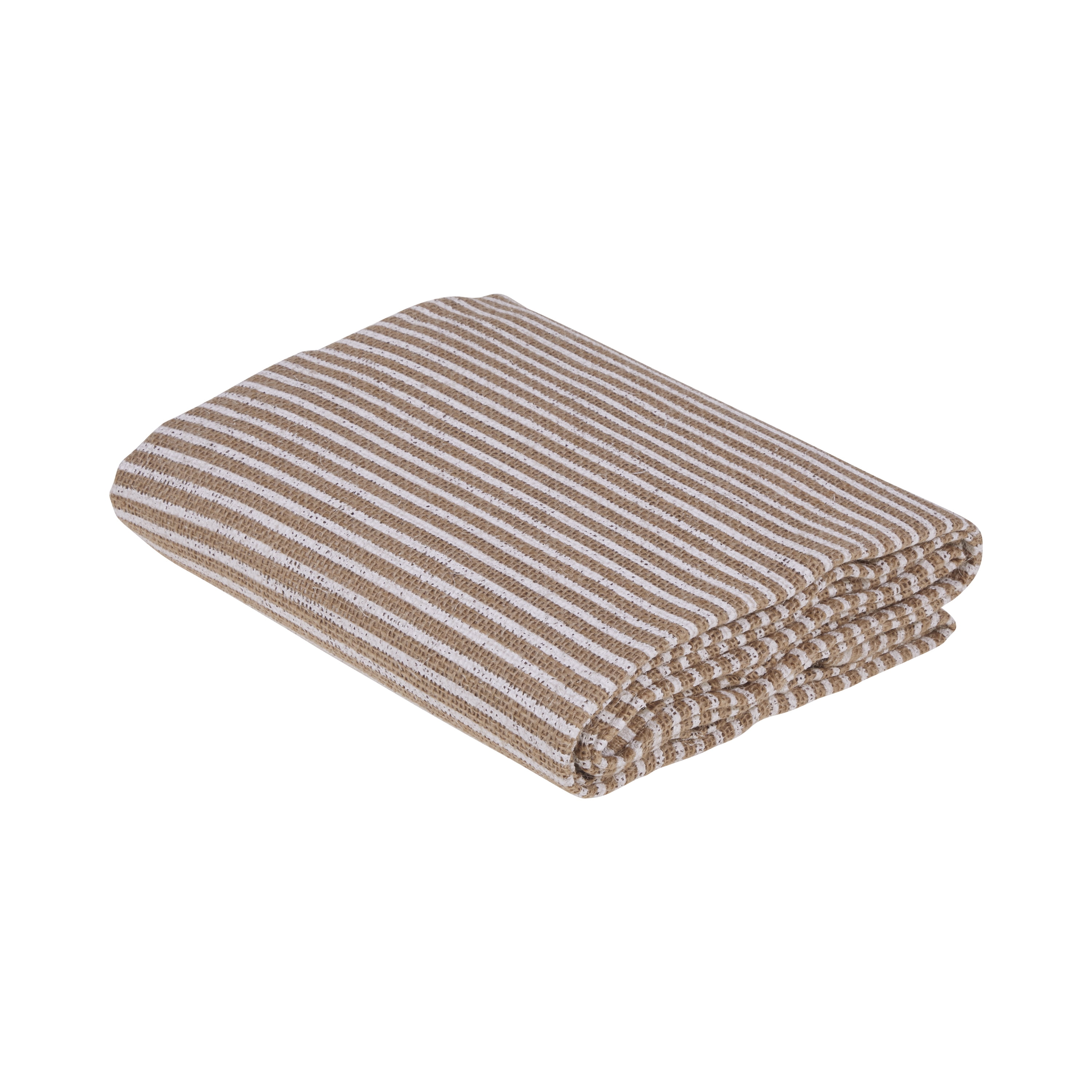 Love, Laugh, Craft Jute Burlap Precut Fabric, 46"W x 2-Yards, White Screenprint Stripe