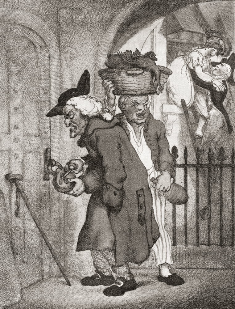 Love Laughs at Locksmiths after Thomas Rowlandson From Illustrierte Sittengeschichte vom Mittelalter bis zur Gegenwart by Eduard Fuchs published 1912 Canvas Art - Ken Welsh Design Pics (24 x 32)