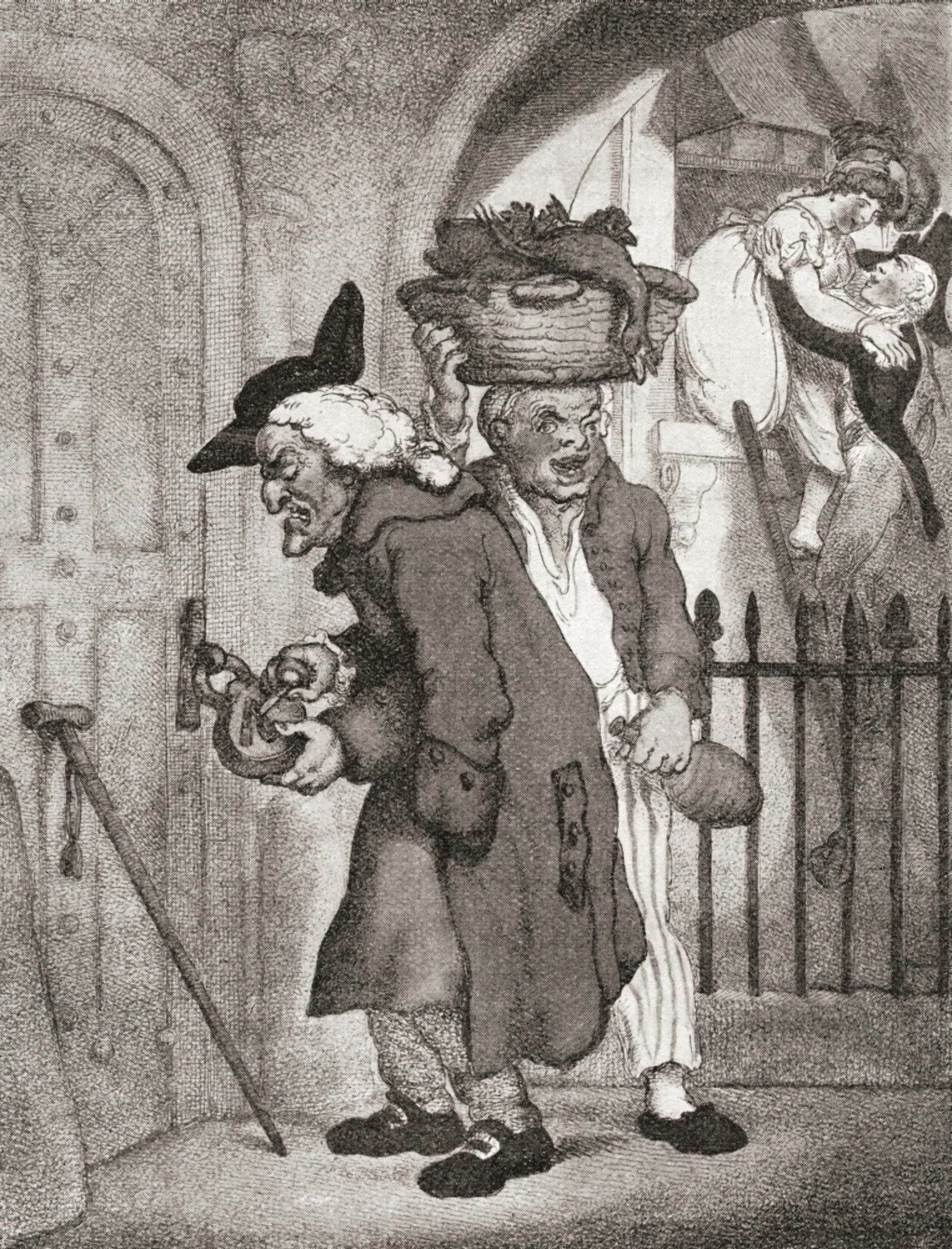 Love Laughs at Locksmiths after Thomas Rowlandson From Illustrierte Sittengeschichte vom Mittelalter bis zur Gegenwart by Eduard Fuchs published 1912 Canvas Art - Ken Welsh Design Pics (12 x 16)