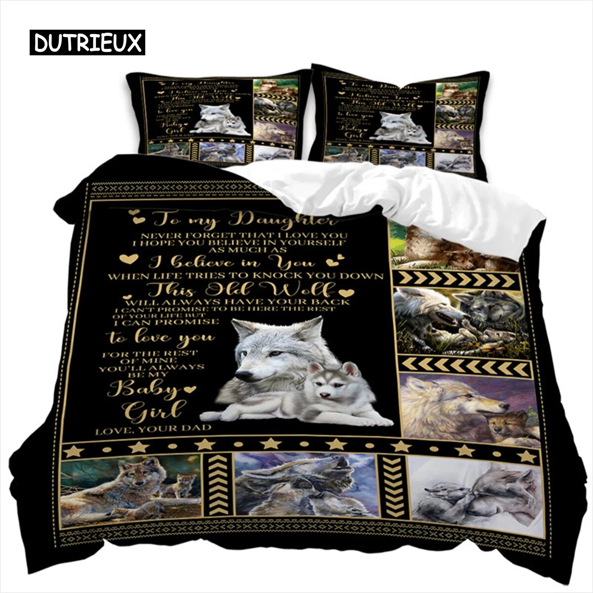 Love Letter Duvet Cover Abstract Word Print Comforter Cover Animal