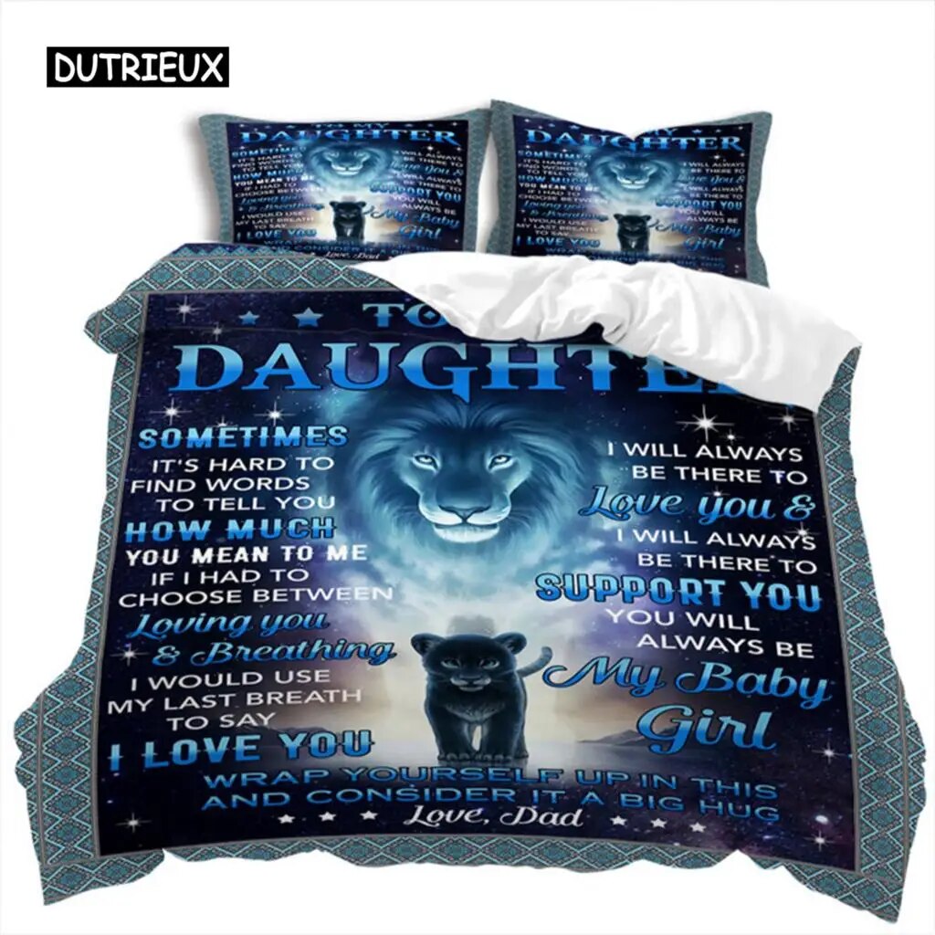 Love Letter Duvet Cover Abstract Word Print Comforter Cover Animal