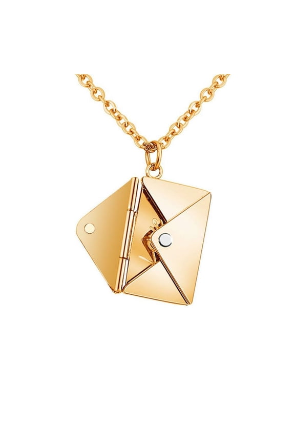Love Letter Envelope Locket Necklace, 3-Color Options, Chain Pendant Necklace for Lover Family Friend