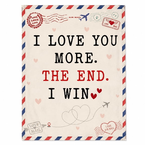 Love Letter Fleece Throw Blanket, Soft Polyester 280 GSM, Multiple Sizes