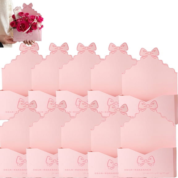 Love Letter Flower Box Envelopes, Red Paper Gift Box Set Standard Size, Floral Packaging Boxes for Bouquets, Wedding, Valentine’s Day, 10 Pack