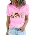 thumbnail image 1 of Love Letter Graphic Tshirts for Womens Valentine's Day Short Sleeve Tops Crew Neck Basic Tee Shirts, 1 of 5