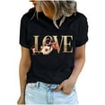 thumbnail image 1 of Love Letter Graphic Tshirts for Womens Valentine's Day Short Sleeve Tops Crew Neck Basic Tee Shirts, 1 of 5