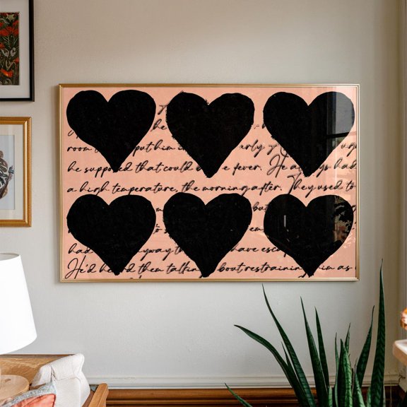 Love Letter Heart Black Poster Unframed Paper Print