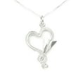 thumbnail image 1 of Love Letter Paper Airplane and Heart Necklace - Gift Boxed with Story Card - Handcrafted Sterling Silver Made in USA (16" chain length), 1 of 5