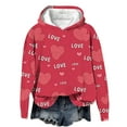 thumbnail image 1 of Love Letter Print Hoodies for Women Valentine's Day Cute Fleece Lined Long Sleeve Warm Sweatshirts Plus Size Workout Tops(Pink,XXXL), 1 of 3