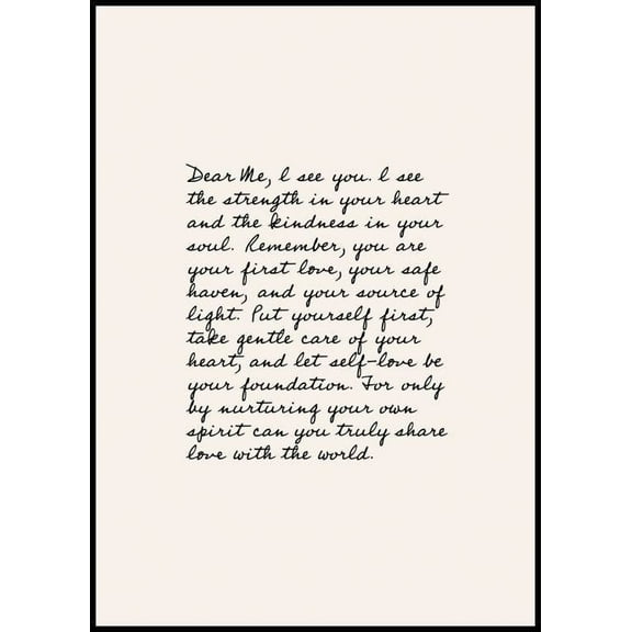 Love Letter To Myself Poster Wall Art, Modern Wall Decor For Living Room Bedroom, 8x12 UNFRAMED