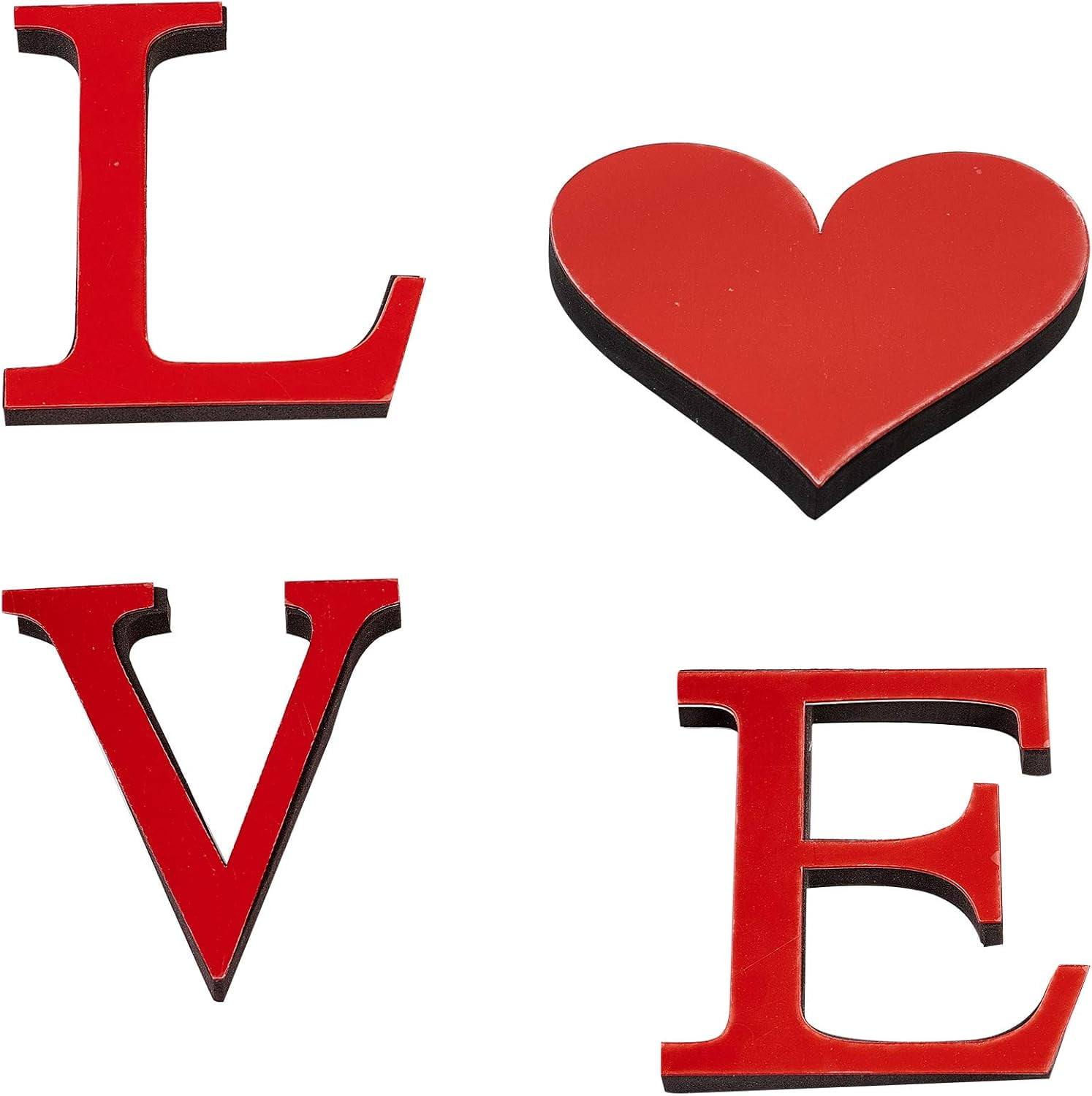 Love Letters 3D Mirror Wall Stickers Acrylic Wall Decals for Home Living Room Wedding Decoration (Red) Red