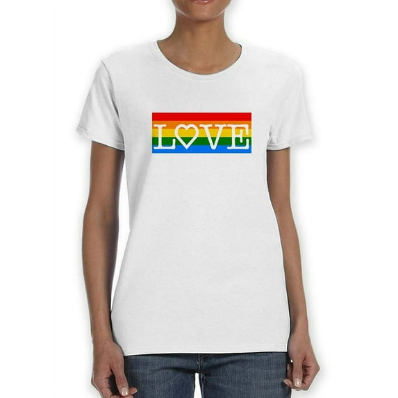 Love Lgbt Flag Simple Women T-Shirt, Female Medium