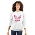 thumbnail image 1 of Love Life Butterfly Breast Cancer Women Crewneck Sweatshirt Brisco Brands L, 1 of 6