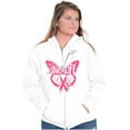 thumbnail image 1 of Love Life Butterfly Breast Cancer Zip Hoodie Sweatshirt Women Brisco Brands M, 1 of 2