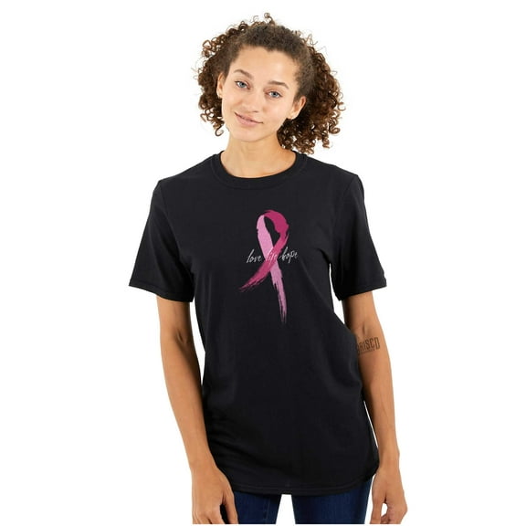 Love Life Hope Breast Cancer Aware Women's Graphic T Shirt Tees Brisco Brands S