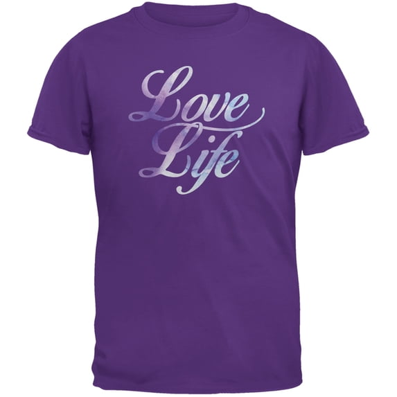 Love Life Watercolor Purple Adult T-Shirt - Medium